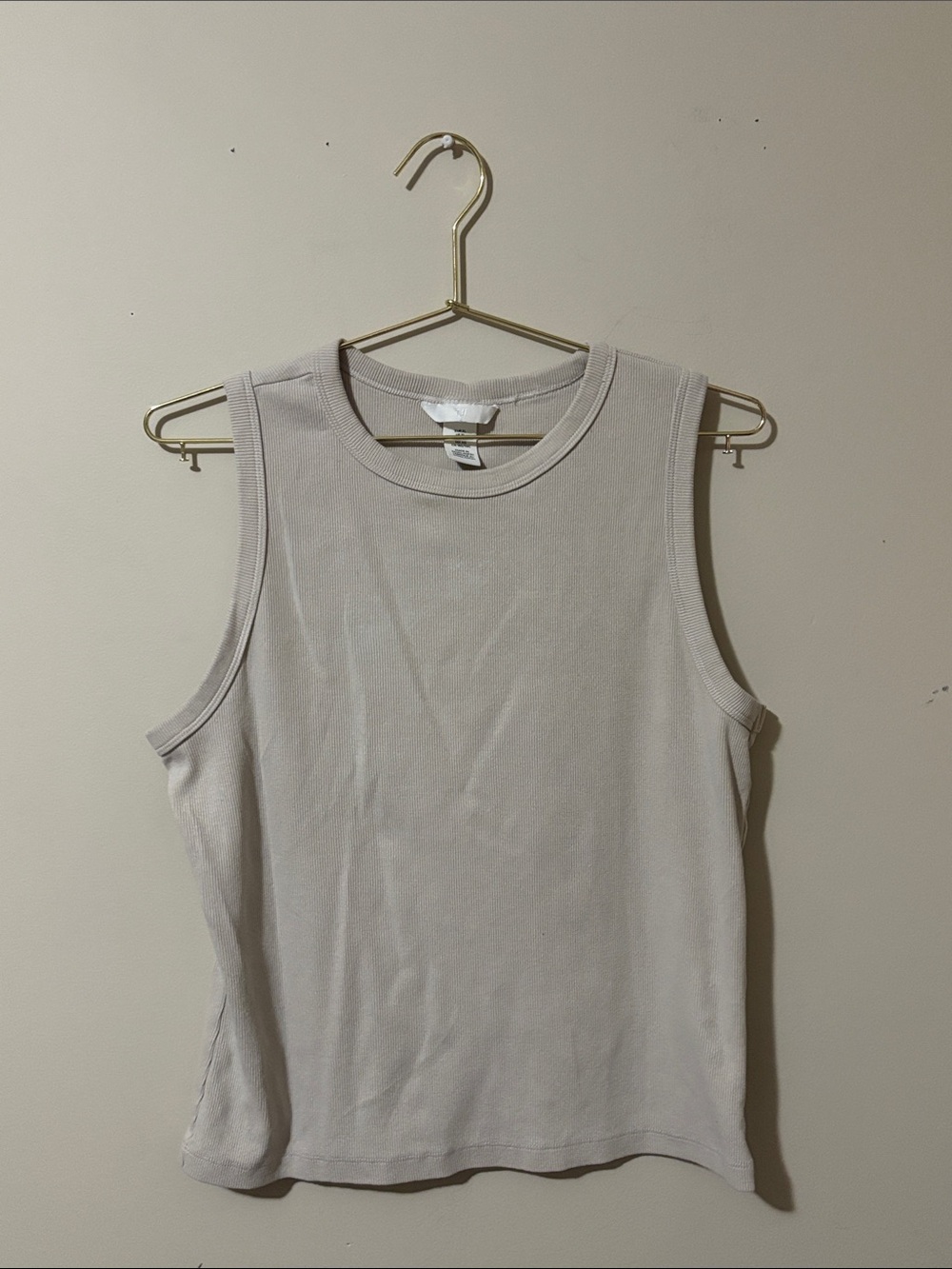 H&M Ribbed Crewneck Tank - Beige